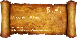 Blocher Alma névjegykártya